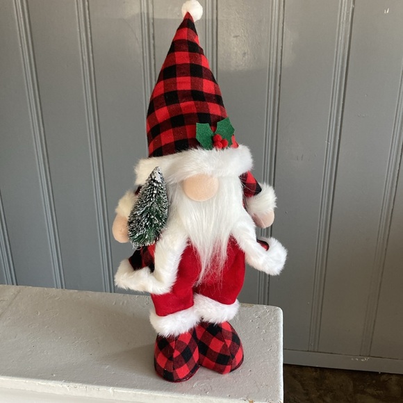 NWT 18” Red & Black Buffalo Check Holiday Santa  Gnome Decoration w/ - Picture 17 of 17